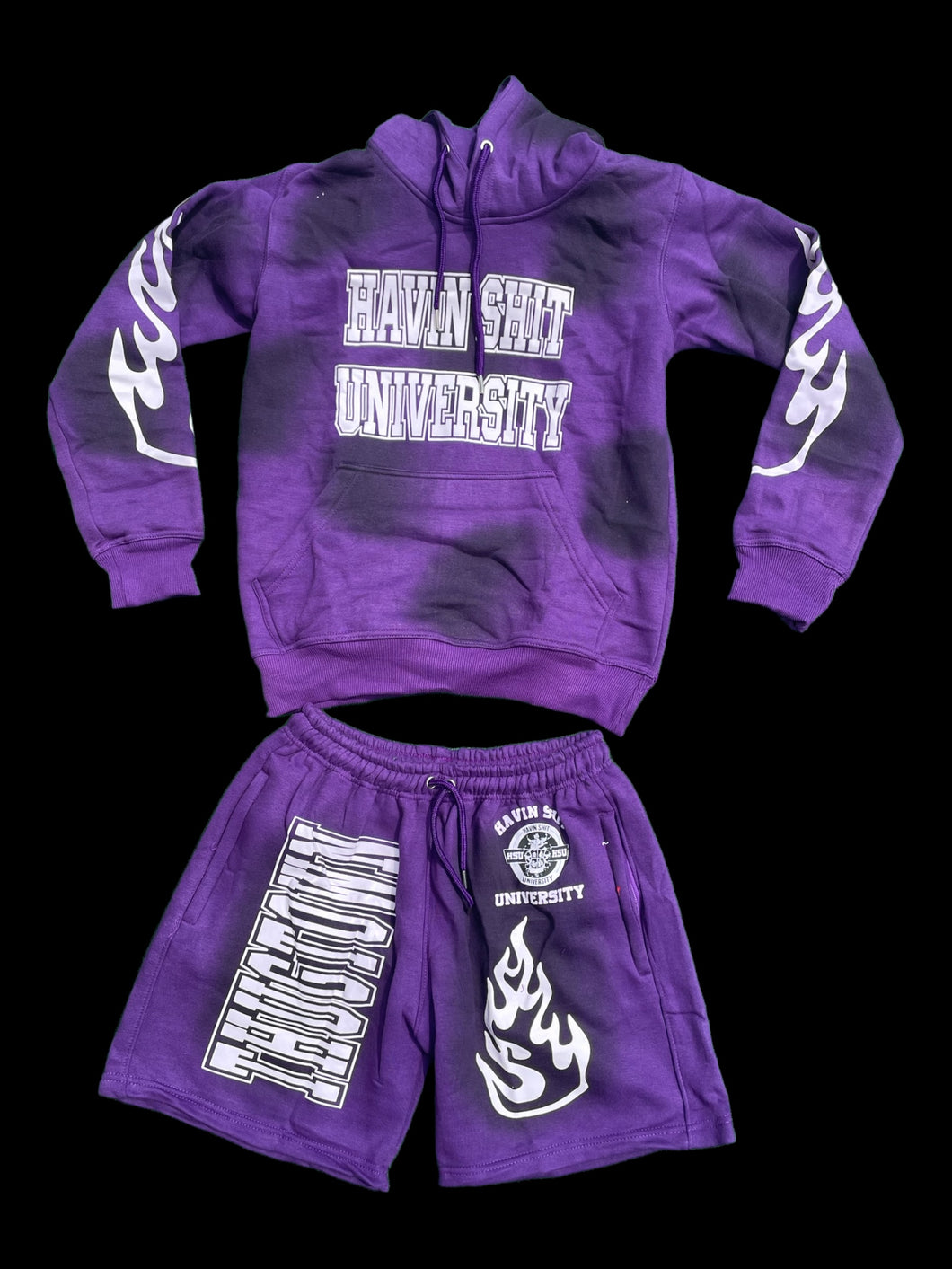 Purple Havin College university Hoodie set